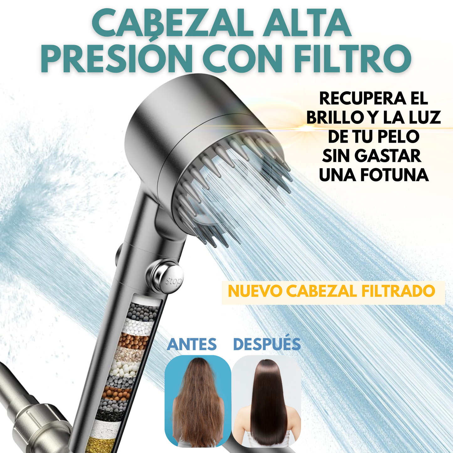 Tu Pelo Deslumbrante - AquaGlow™ Masaje