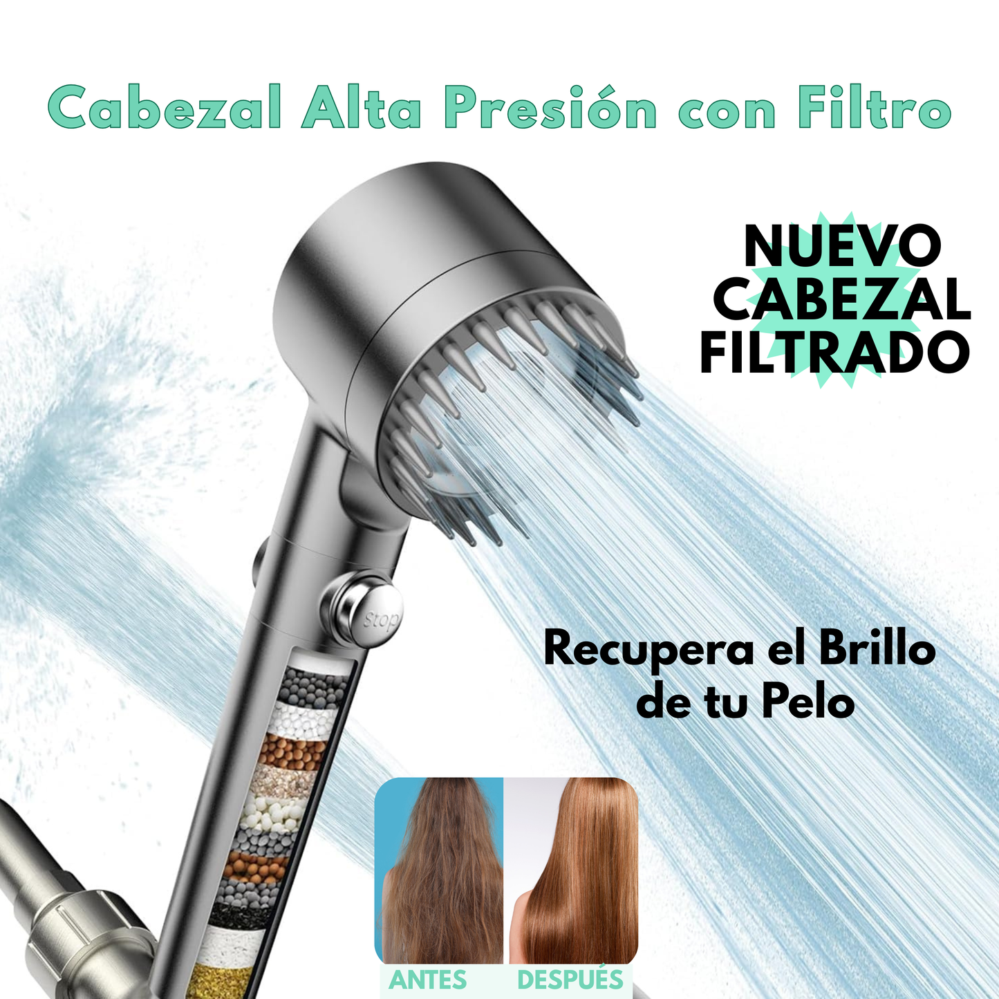 Tu Pelo Deslumbrante - AquaGlow™ Masaje